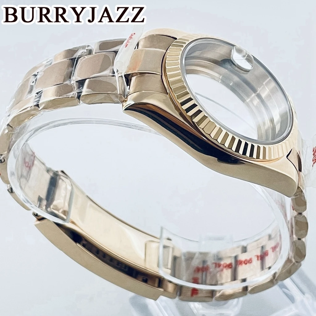 BURRYJAZZ 36mm 40mm NH34 NH35 NH36 NH38 PT5000 ETA2824 Watch Case Rose Gold Stainless Steel  Case Waterproof Sapphire Crysta