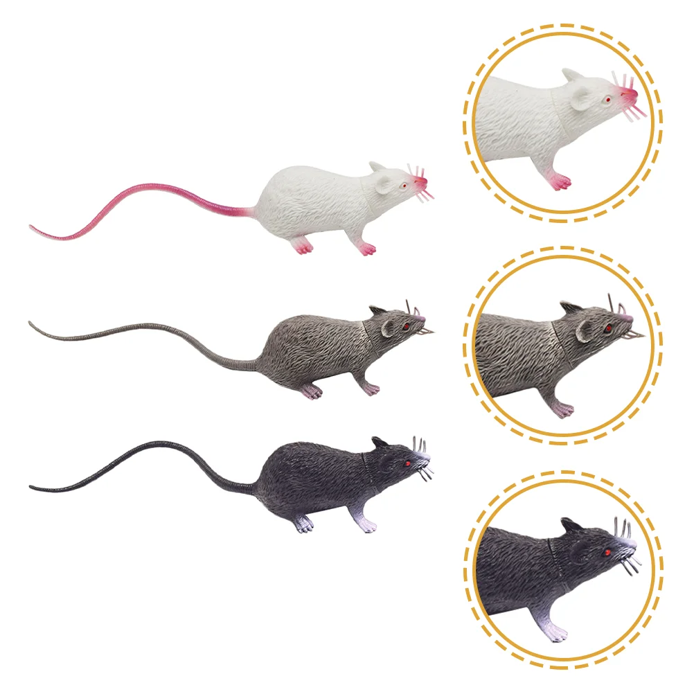 6 Pcs Simulation Mouse Rats Halloween Prank Prop Interesting Toys Decorations Kids Pet Fake Pvc Party Cat Child Children\'s