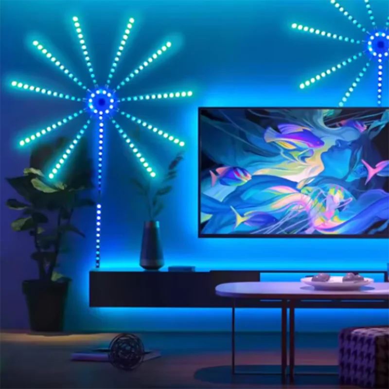 Football TV LAMP Firework Strip Lights LED Bluetooth APP Control Smart Lamp Sync Music Bedroom Decor Dream Light LED Strip Light