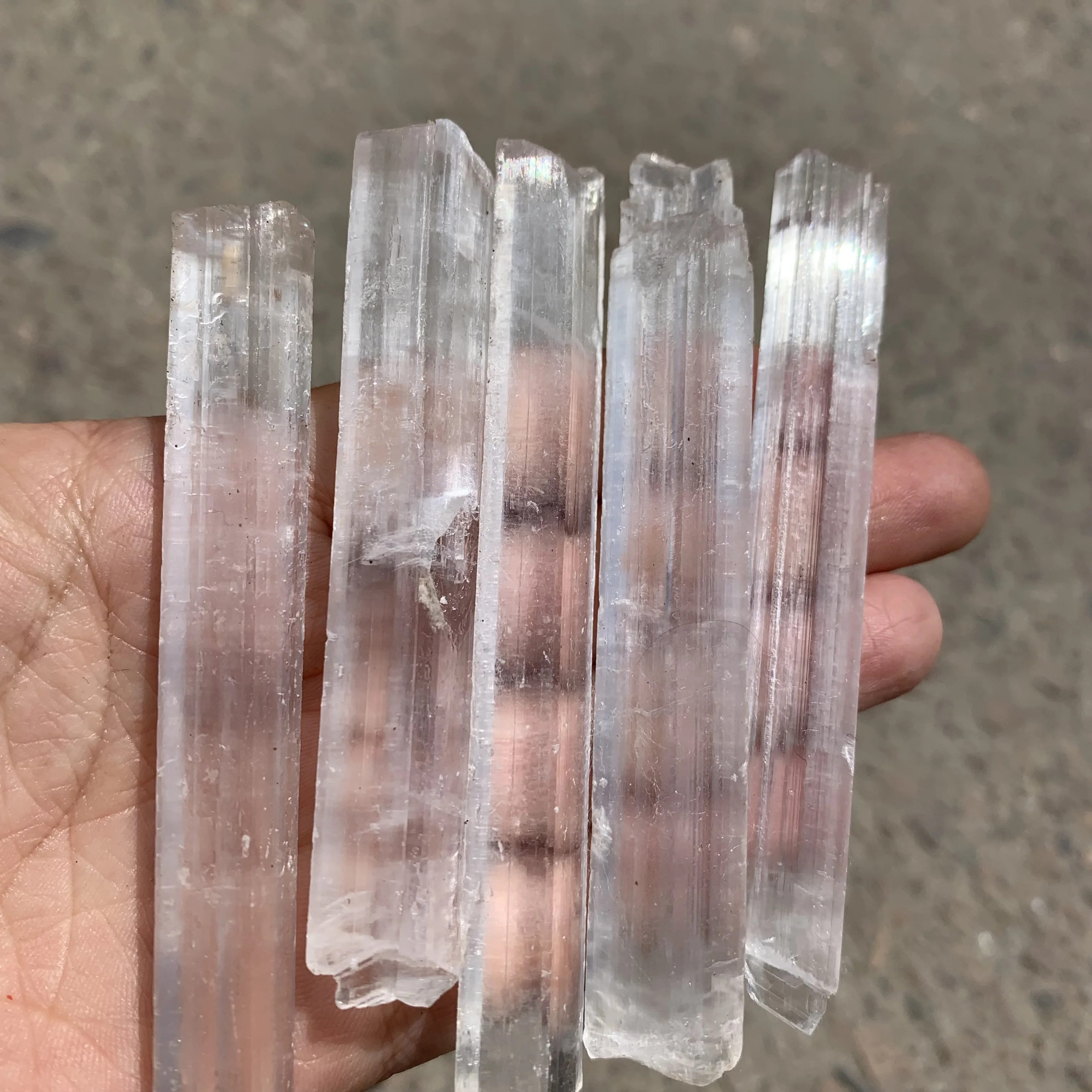 Rough Clear Selenite Sticks raw Natural Crystal Healing Crystals