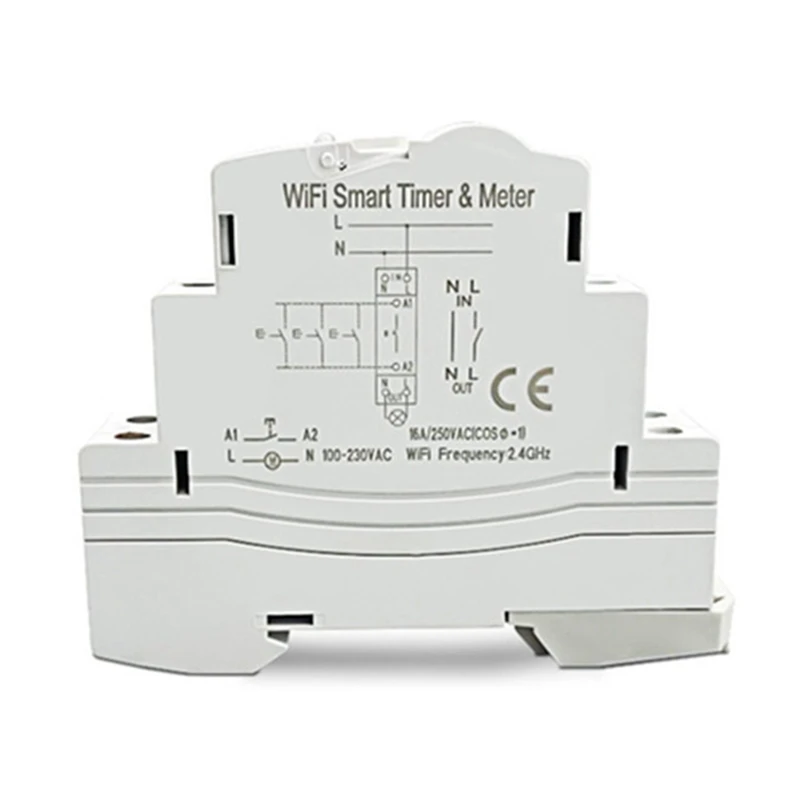 

Tuya Wifi Circuit Breaker Din Rail Smart Meter 16A Switch Timer Single Phase With Energy Monitor Works With Alexa Home