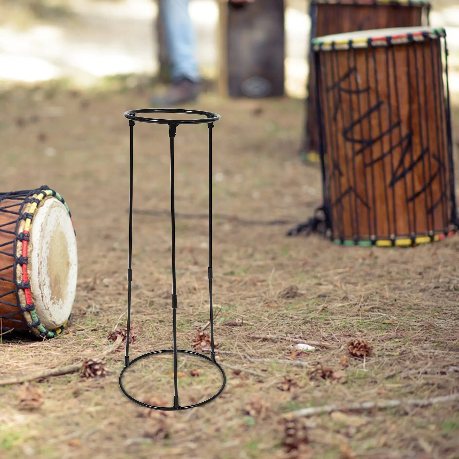 

Регулируемая подставка для африканского барабана из углеродистой стали, устойчивый держатель для ручного барабана для сидения и стояния, стойка для перкуссионных инструментов для начинающих