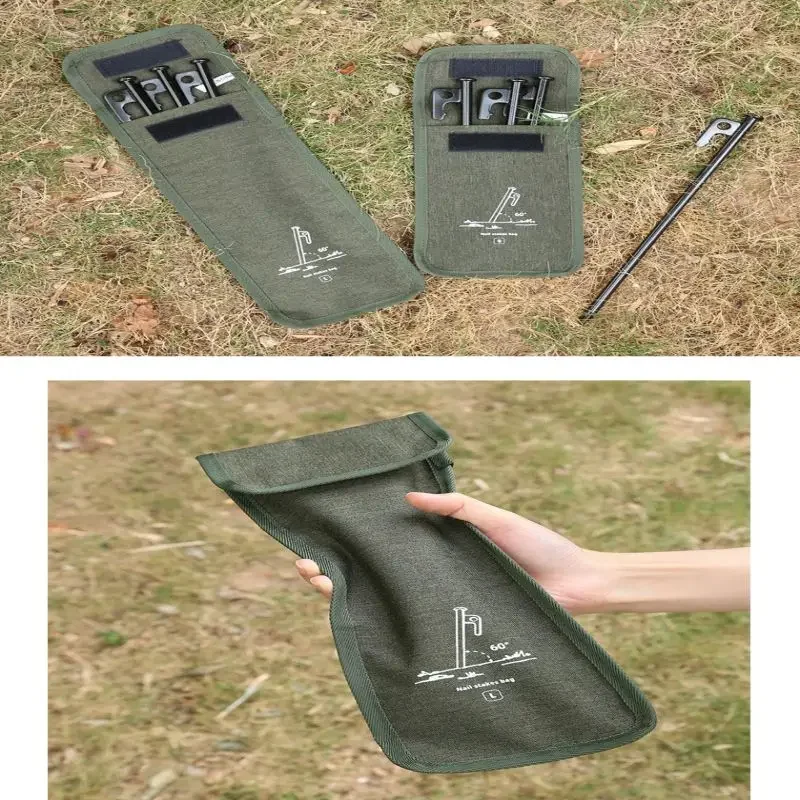 Camping Tent Nail Storage Bag Wear Resistant Camping Tent Stud Carrying Bag Outdoor Large Canopy Windproof Nail Storage Bag