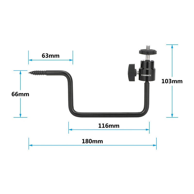 CAMVATE กล้องทหารพรานต้นไม้ผู้ถือมินิบอลหัว1/4 "-20สกรูเกลียวสำหรับชุดกล้องถ่ายภาพจอภาพ LED ไฟ