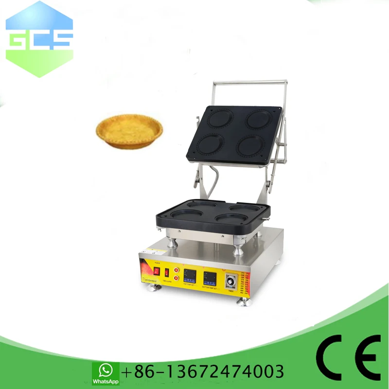 Commerciële eiertaartjepersmachine met 4 gaten |   Mini Tart Shell Maker CE-gecertificeerd |   Persvormapparatuur voor kleine bedrijven