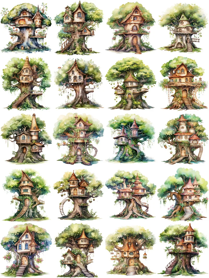 Tree House Stickers Crafts And Scrapbooking stickers kids toys book Decorative sticker DIY Stationery