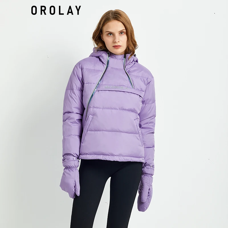 Orolay Women's Winter Puffer Down Coat Mid-Length Diamond Quilted Jacket with Hood