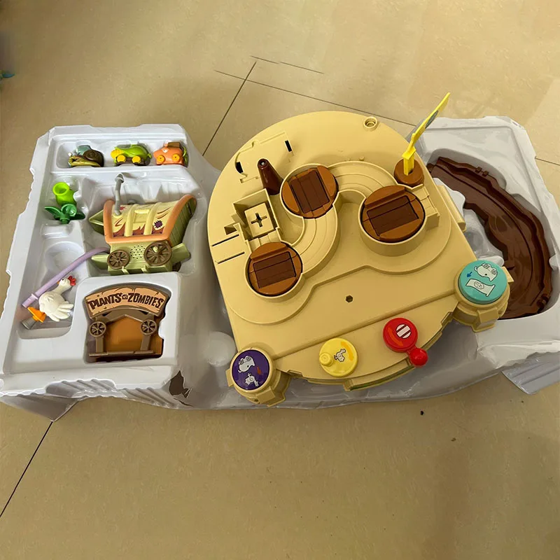 Piante Vs Zombies Giocattolo Avventura occidentale Sfida Giocattolo Combinazione di montaggio Auto ferroviaria Scorrevole inerziale Regalo per bambini