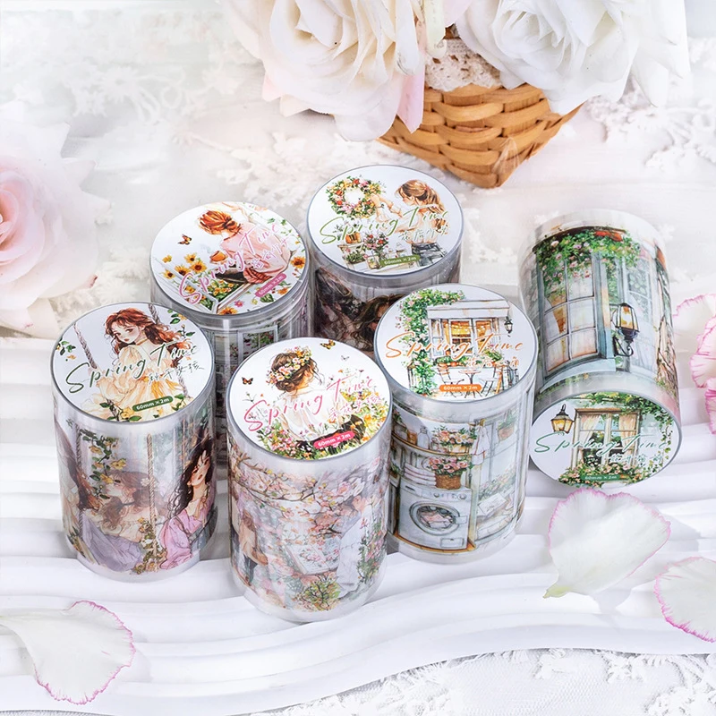 6-rolls-garden-landscaping-themed-die-cut-pet-tape-set-waterproof-scrapbook-decoration-tape-for-planners-journals-diy-tape-new