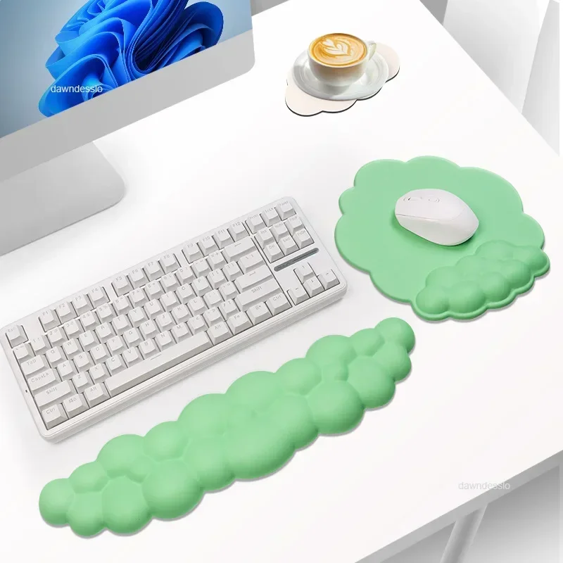 Mouse Pad with Wrist Rest Keyboard Cloud Anti-slip Memory Foam Desktop Office Gamer Mouse Wrist Rest