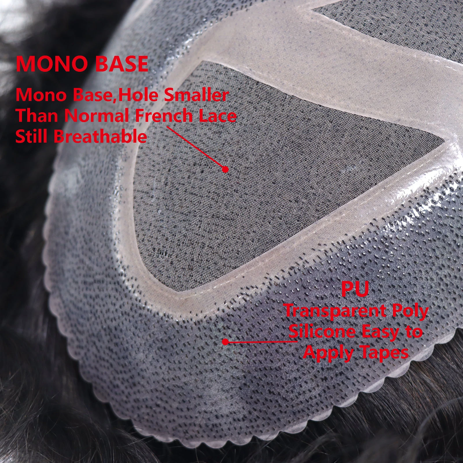 ذكر الشعر البشري استبدال الشعر المستعار للرجال 8x10 بوصة تنفس أحادية و بولي Base قاعدة شعر مستعار نظام الاصطناعية الشعرية السوداء الطبيعية #2