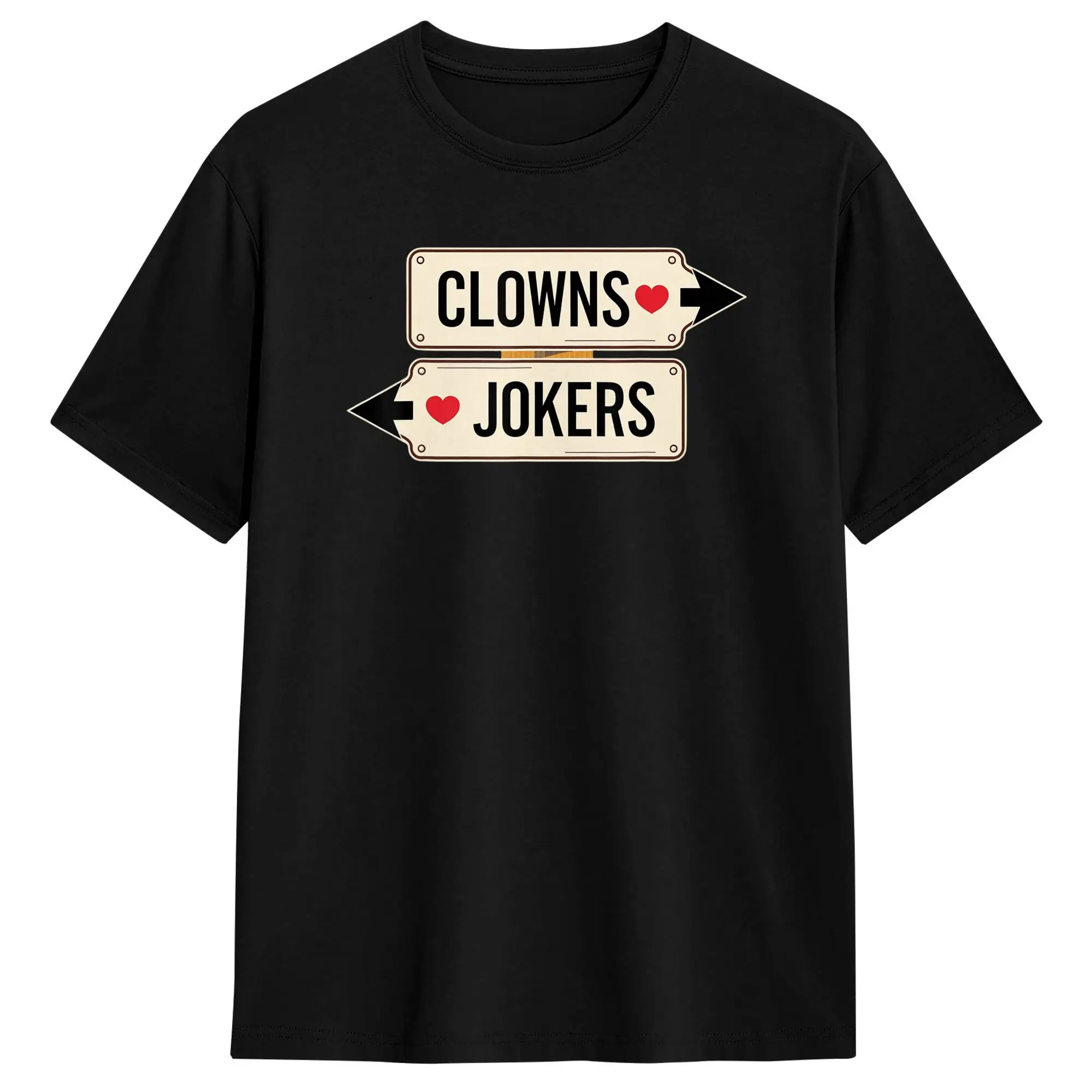 Vintage Direction Clowns To The Left Jokers To The Right Cotton T Shirt for Men's Clothing Summer 2026 T-Shirt Novelty Tees