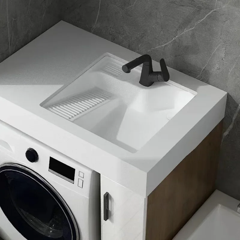 Ceramic hand washing machine with rubbing board significant other laundry sink single basin