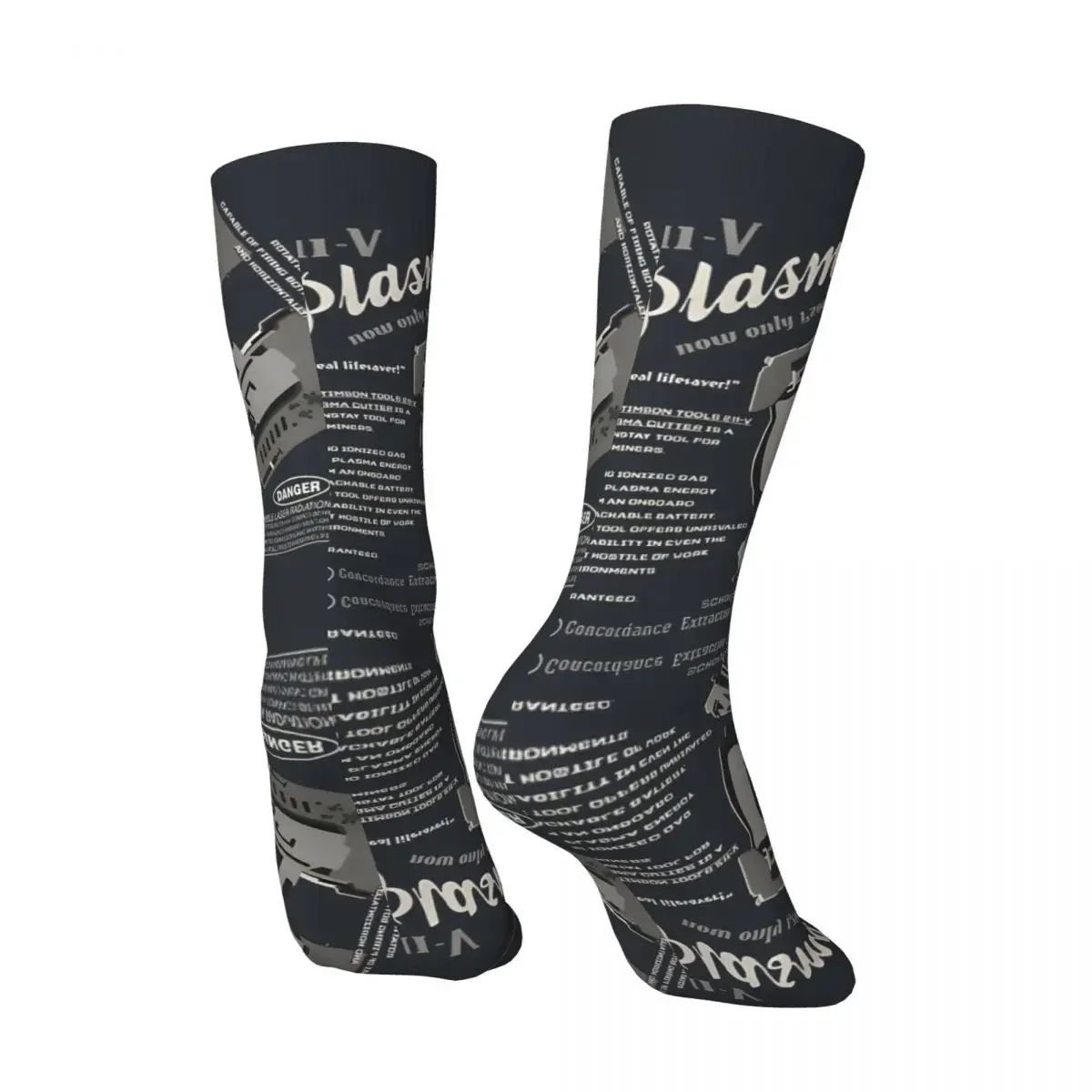 Funny Plasma Cutter Men's Socks Retro Harajuku Dead Space Hip Hop Novelty Seamless Crew Crazy Sock Printed official-website