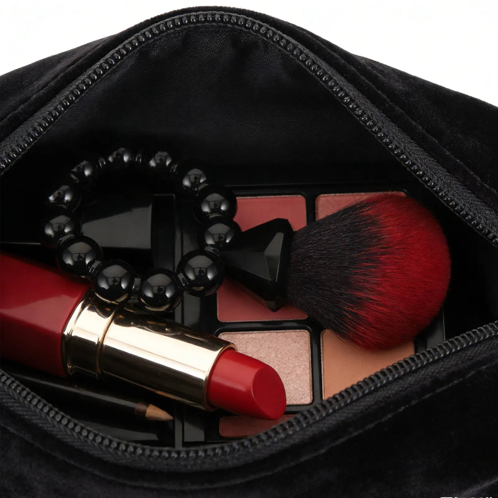 2Pcs Hair Powder Makeup Brush Set Diamond Handle Portable Face Brush for Travel Compact Blush for Women