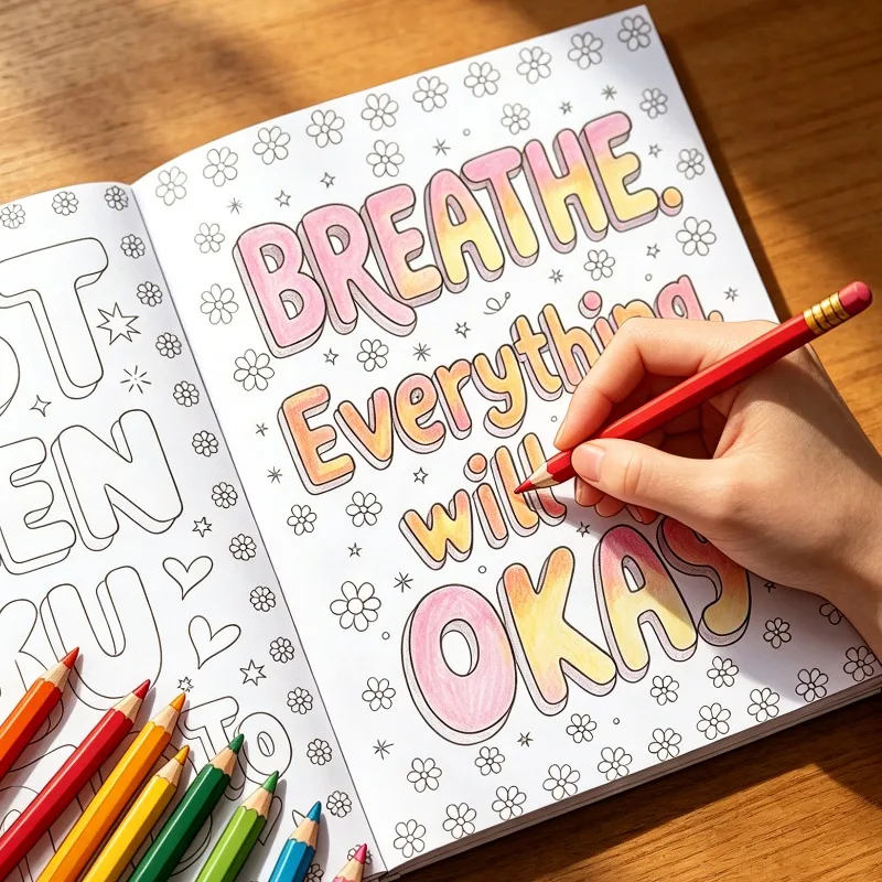 Artistic and Creative Decompression Graffiti Art Book Adult Mental Health Coloring Book 32 Motivational Words Cheer Yourself Up