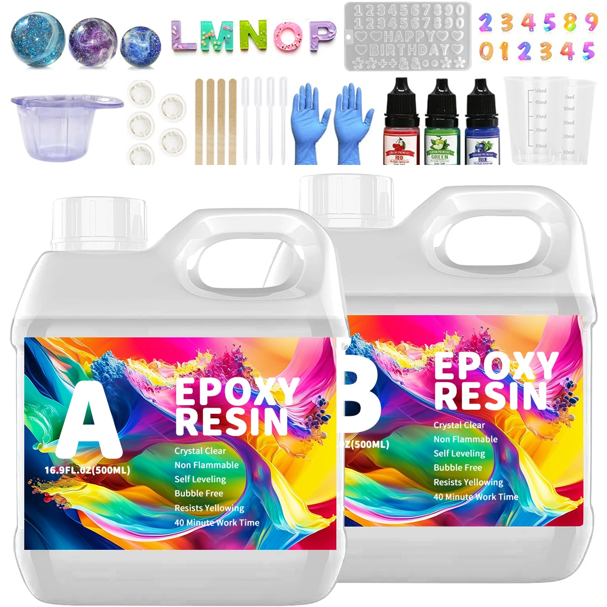 

500 мл самовыравнивающийся набор эпоксидной смолы, без пузырей, быстроотверждаемый, с низким запахом для речного стола, ювелирных изделий, чехол для телефона «сделай сам»