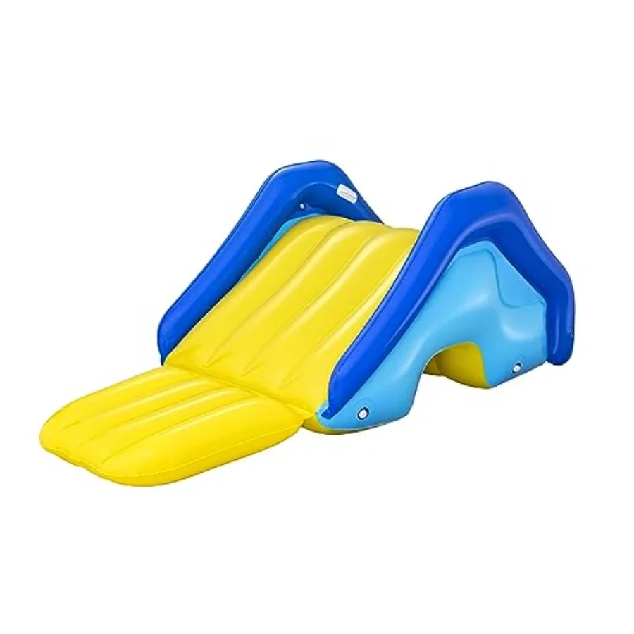 

Giant Inflatable Outdoor Swimming Pool Water Slide with Built-In Sprinkler, Large Platform, and 4 Water Chambers for Stability
