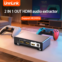 Unnlink 4K@240Hz HDMI Audio Extractor 8K 2 in 1 out Splitter Switcher 5.1 channel With SPDIF Optical 3.5MM AUX For PS4/5