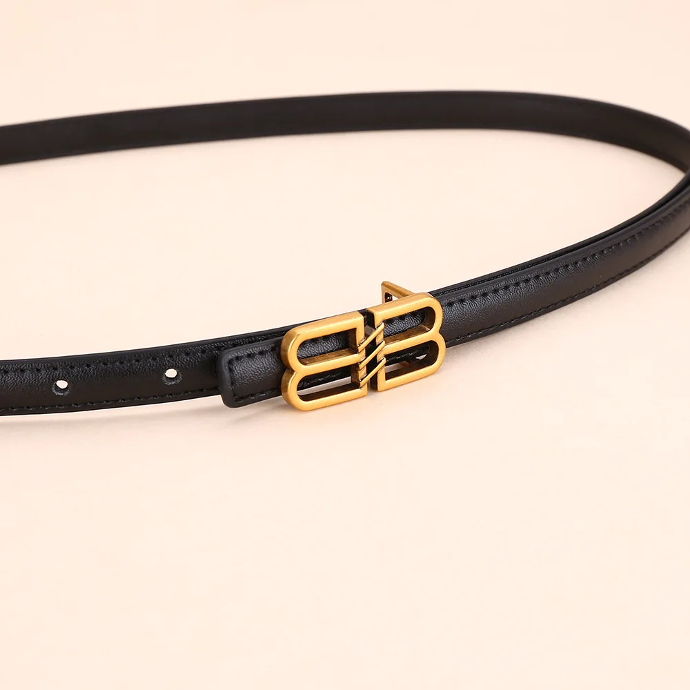 حزام فرنسي فاخر عالي الجودة، فستان نسائي متعدد الاستخدامات من الجلد الطبيعي، حزام، حزام رفيع، حزام بناتي راقي