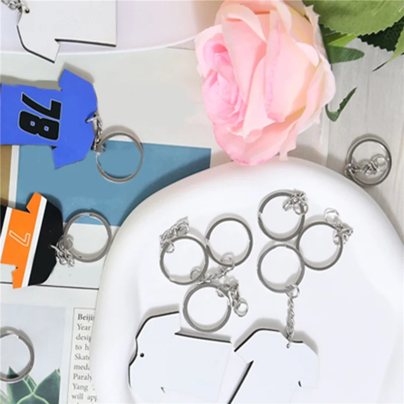 HLZS-144 Stück Sublimations-Schlüsselanhänger-Rohlinge in großen Mengen – Sublimationsrohlinge-Schlüsselanhänger mit weißer Schutzfolie – MDF-Sport-Schlüsselanhänger