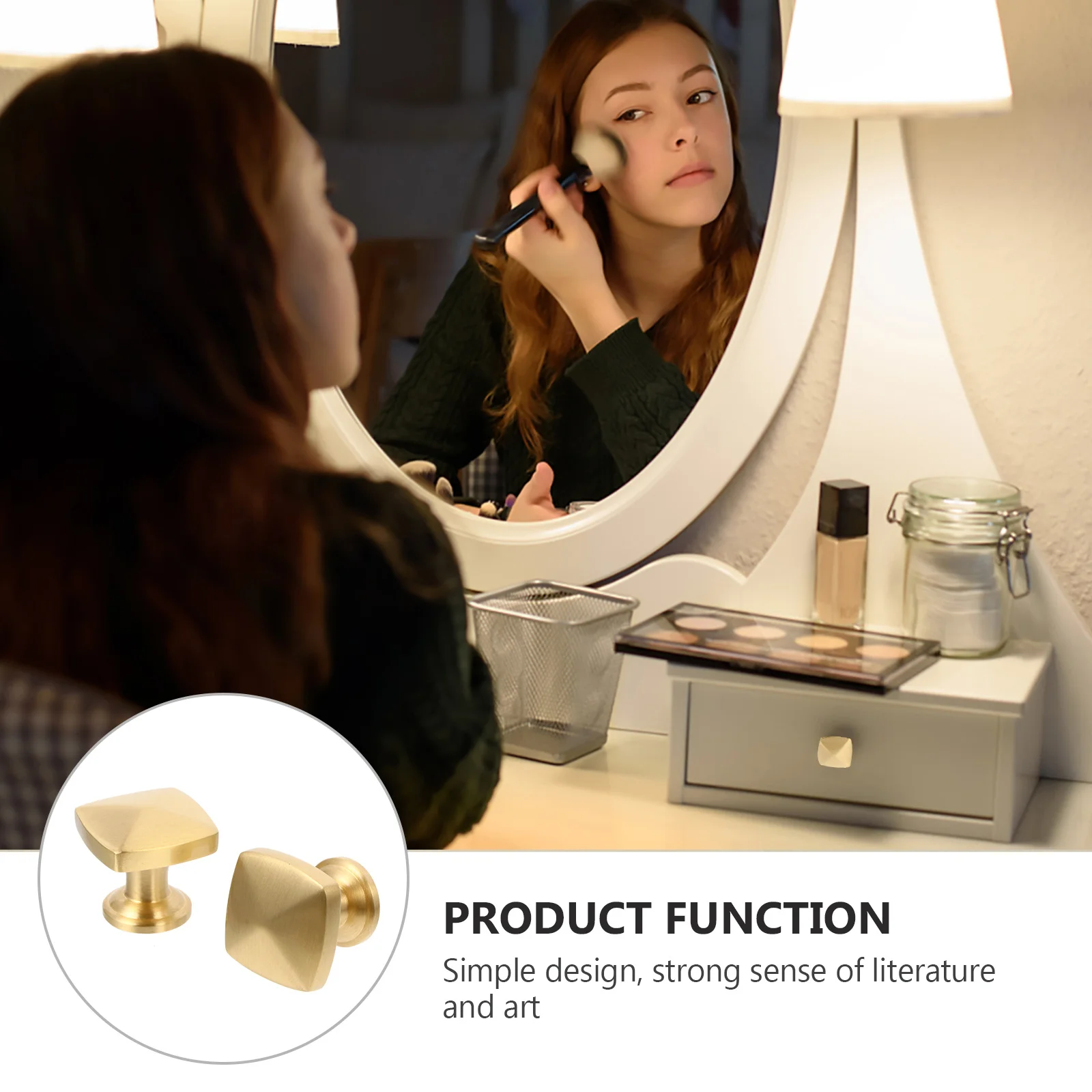 

2Pcs Brass Door Pull Handles Cabinet Drawer Knobs Durable Pull Handles for Cupboard Furniture Cabinet Handle Drawer Knob