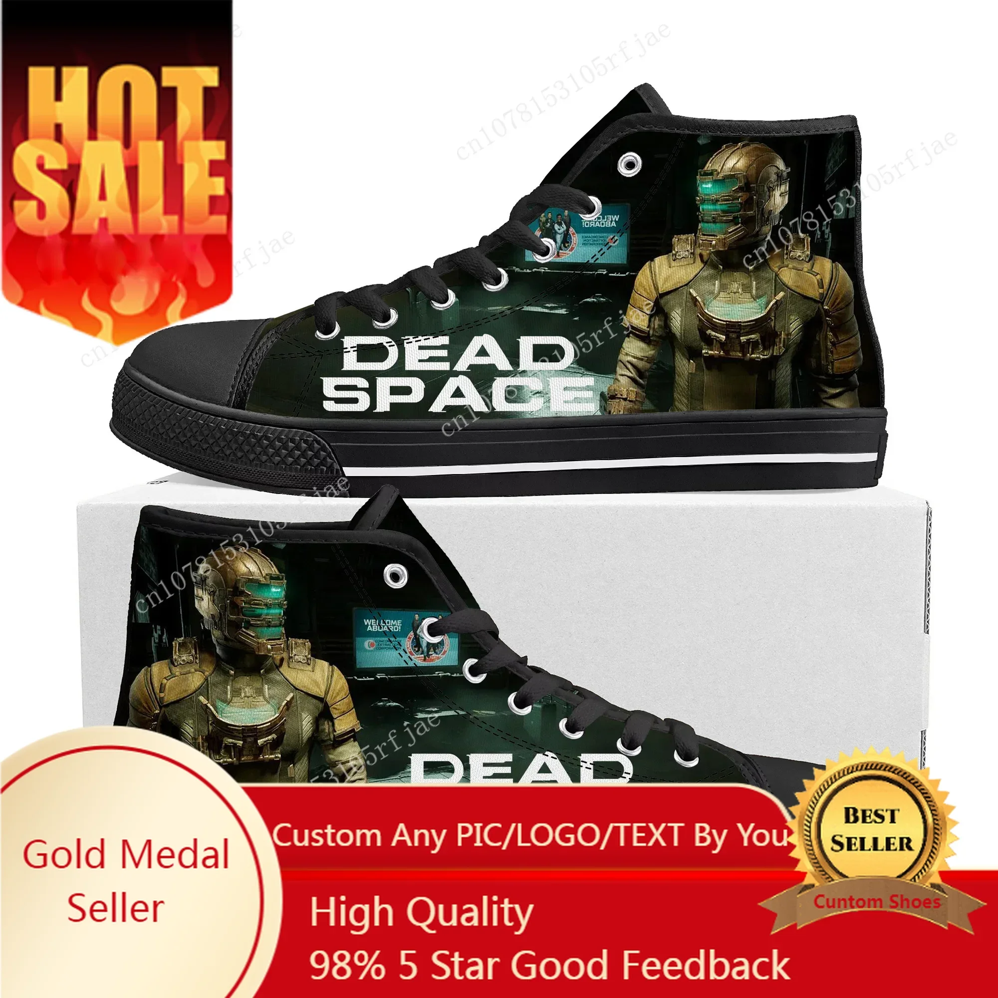 

Dead Space High Top Sneakers Hot Cartoon Game Mens Womens Teenager High Quality Canvas Sneaker Fashion Custom Built Couple Shoes