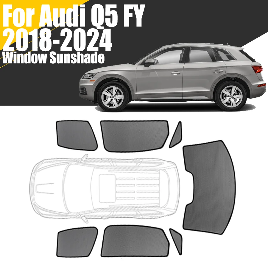 Custom Magnetic Car Window Sunshade For Audi Q5 FY 2018 - 2024 Curtain Mesh Front Windshield 2019 2020 2021 2022 2023