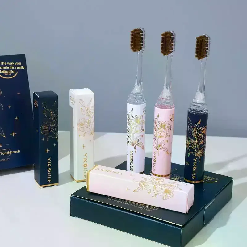 Luxury Lipstick Style Soft Hair Folding Toothbrush Portable Detachable Cleaning Teeth For Travel Ultra Soft Oral Care