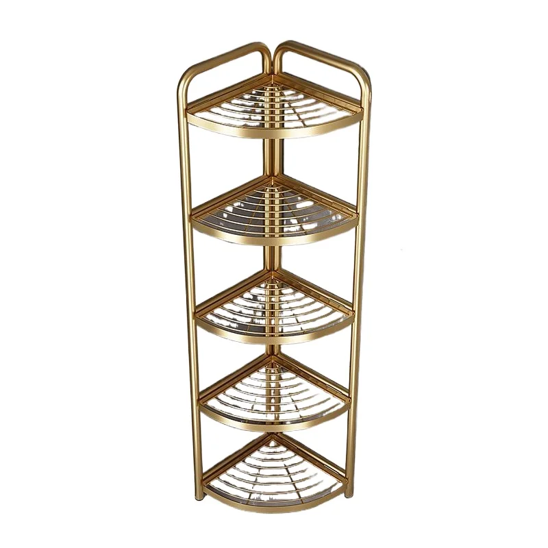 

Installation-free floor-to-ceiling multi-layer bathroom rack