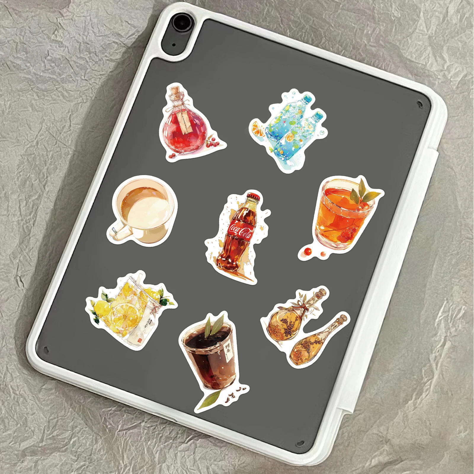 30PCS Drink Shop Series DIY Stickers Exquisite Ins Style Fruit Tea Coffee Small Fresh Beverage Pattern Notebook Material Sticker