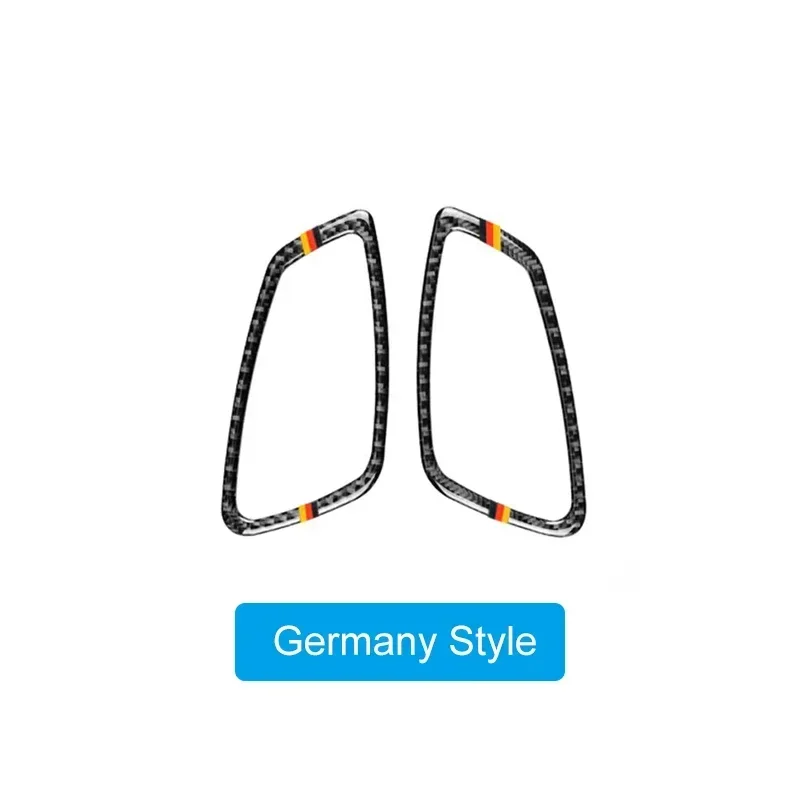 ل BMW E92 E93 3 سلسلة 2005-12 2 قطعة ألياف الكربون اثنين باب السيارة الداخلية غطاء مقبض الشارات تقليم الباب السلطانية ملصقات اكسسوارات