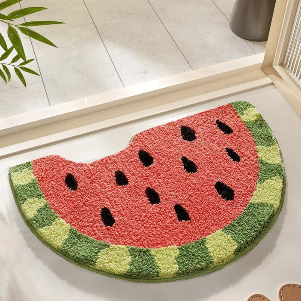 Cute Imitation Cashmere Fruit Bath Mats Soft Absorbent Carpet Non-slip Thickened Floor Mat for Living Room Bedroom