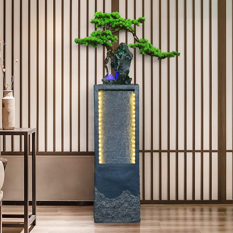 New Chinese Indoor Fountain Style Curtain Fountain Indoor Fountain Ground Home Decor Фигурки В Миниатюрах ZY50XBJ