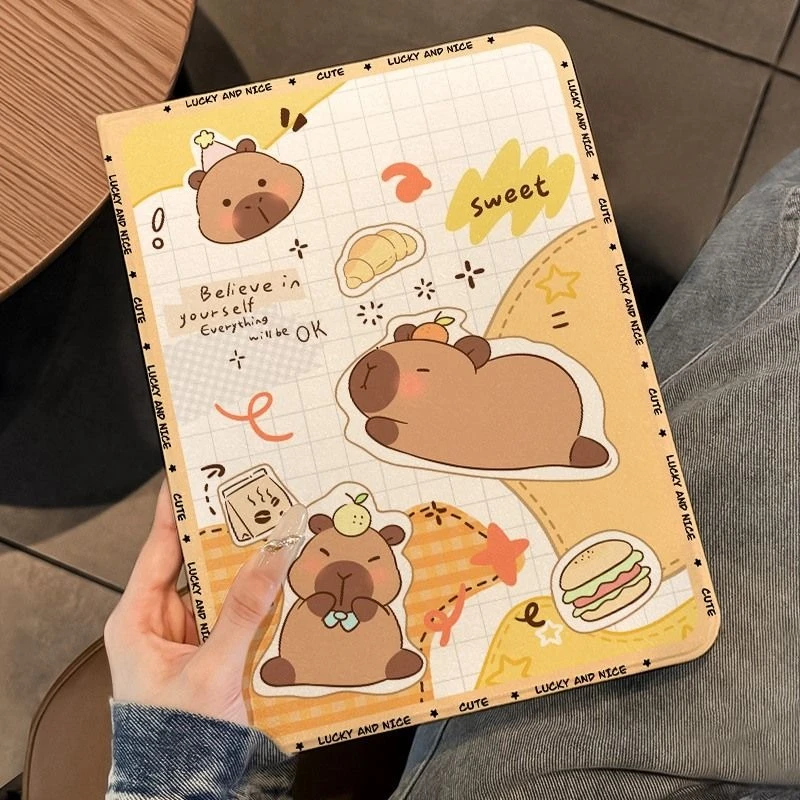Cartoon Lovely Capybara Tablet Case for Xiaomi Pad 8 Pro 11.2in Mipad 7s/6s Pro Mipad 5/6 11in Redmi Pad SE Pro 12.1in Pad Cover