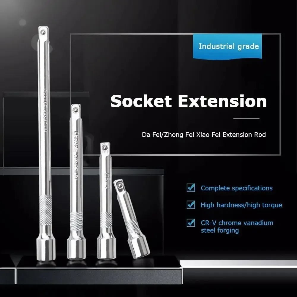 1/4" 3/8" 1/2" Drive Extension Set Socket Ratchet Wrench Extension Bar,50/100/150/250mm Ratchet Wrench Socket Extender Hand Tool image 6