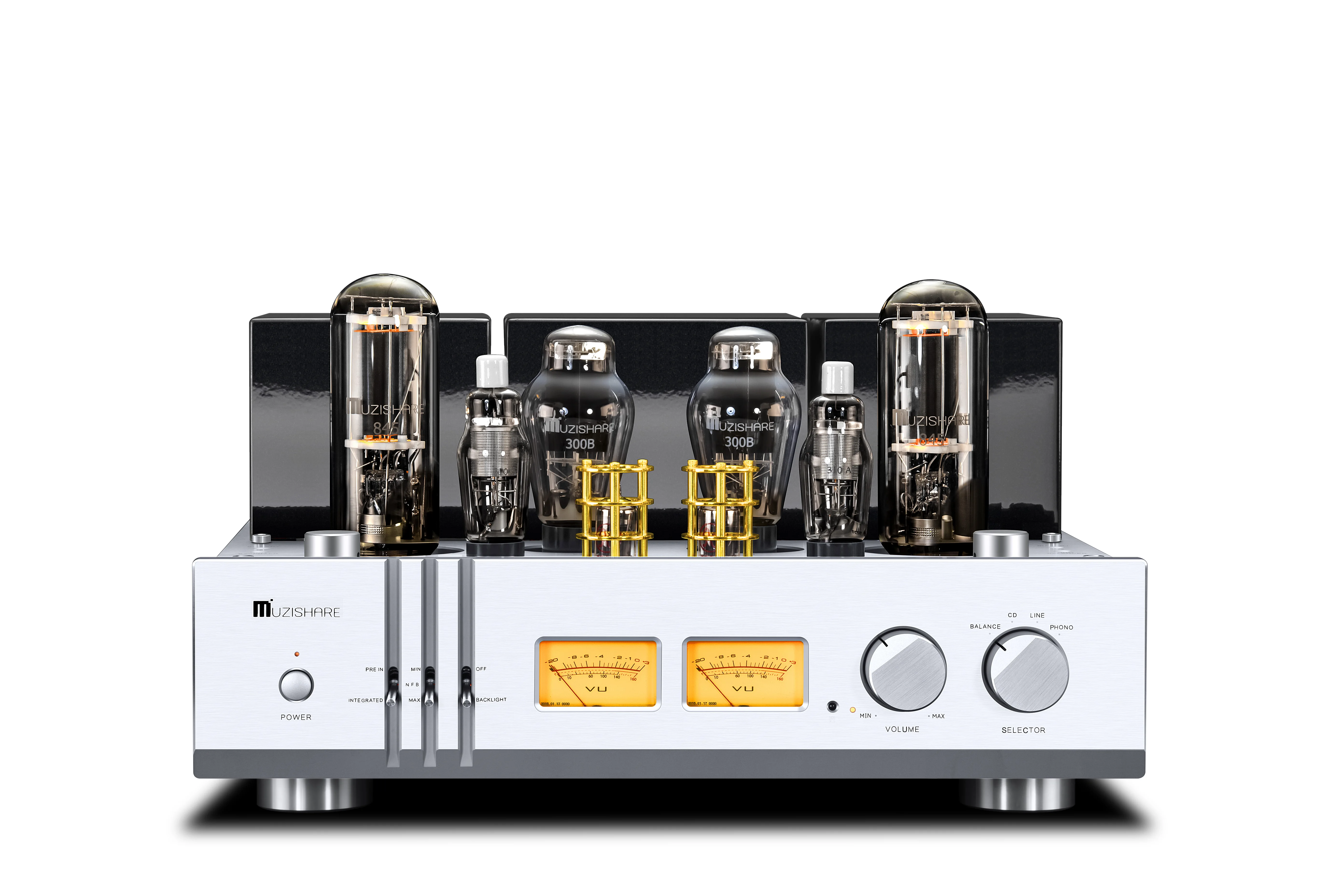 Muzishare X30 Hi-end 300B Push 845 Tube Amplifier Single-ended Phono Stage Class A Integrated amplifier remote control