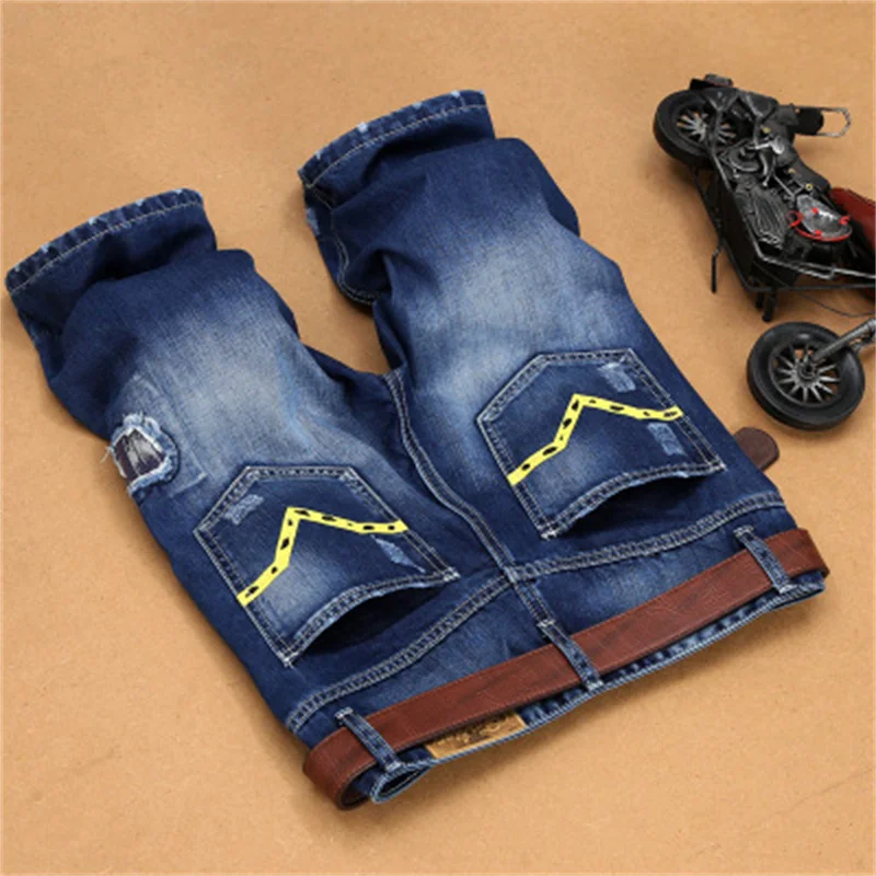 New Fashion Mens Ripped Short Jeans Brand Clothing Bermuda Summer 98% Cotton Shorts Breathable Denim Shorts Male