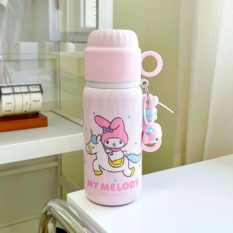 Sanrio Doppia tazza termica per bere Hello Kitty Kuromi Coperchio per bottiglia d'acqua simpatico cartone animato di grande capacità Regalo per ragazze di alto valore