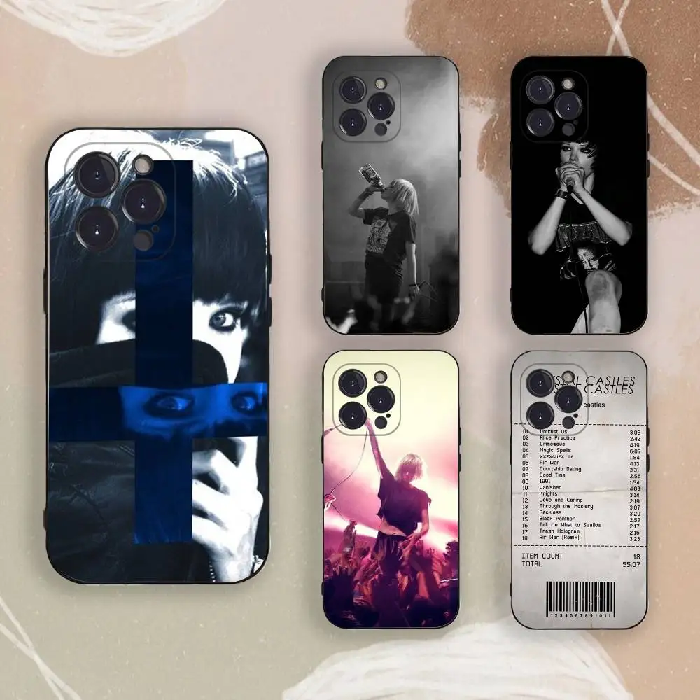 

C-Crystal Castles Band Phone Case For iPhone 17,16,15,14,13,12,11,Pro,Max,Plus Soft Black Cover