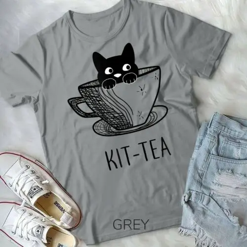 

Cat Shirts Kit-Tea Funny Cat Lover Gift Cute Black Cat Unisex Form T-Shirt