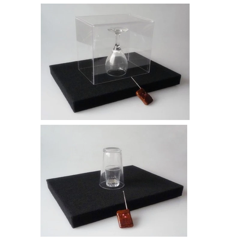 Coin in Glass & Breaking Tray 2-in-1 Magic Trick Mentalism Stage Illusion Prop With PVC Cover Professional Magician Gimmick
