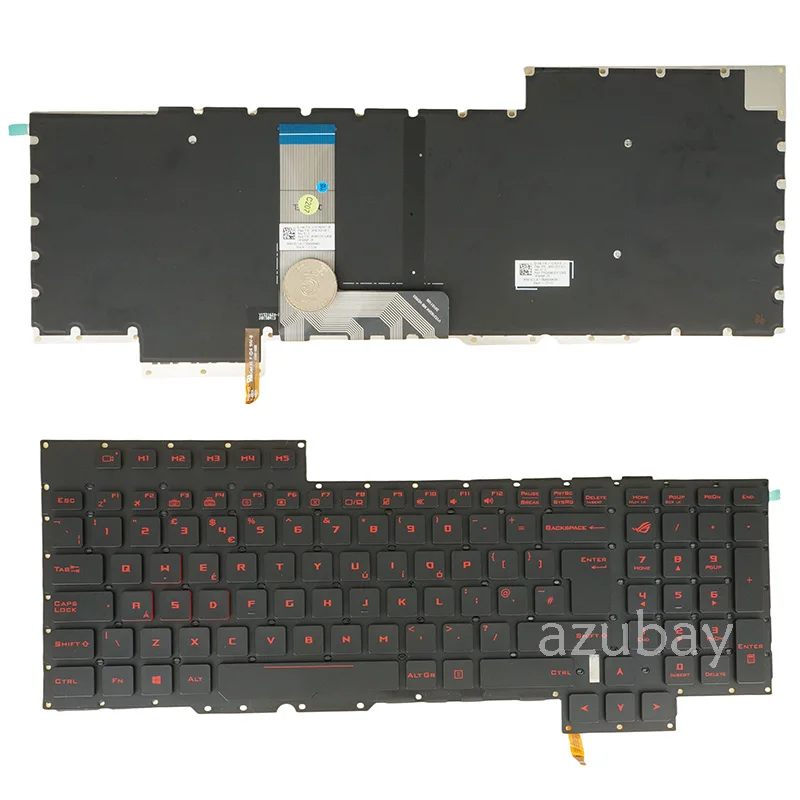 Laptop Keyboard for ASUS G701V G701VO G701VI G701VIK GX700V GX700V0 V153162AK1 UK 0KN0-SD1UK11 0KNB0-E611UK00 UK, Red Backlit