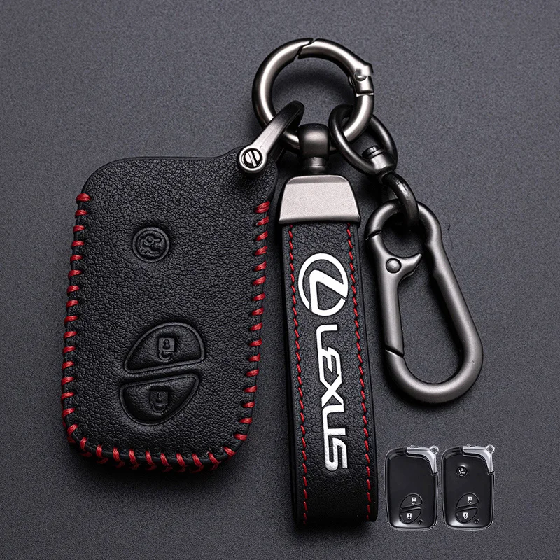 

Car Sticker Leather Car Key Case Cover For Lexus CT200H GX400 GX460 IS250 IS300C RX270 ES240 ES350 LS460 GS300 450h 460h Keyring
