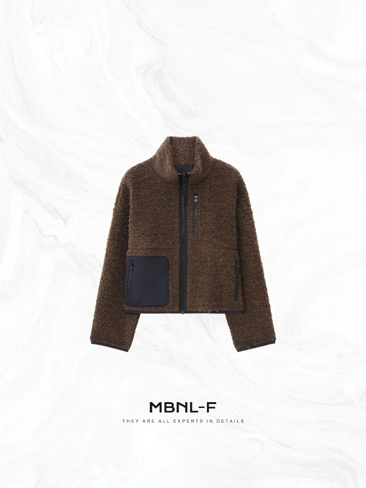 

MBNLF шерстяные частицы Fce Jaet Sorona Spun шерстяная верхняя одежда коврик Sle женское ветрозащитное пальто на молнии