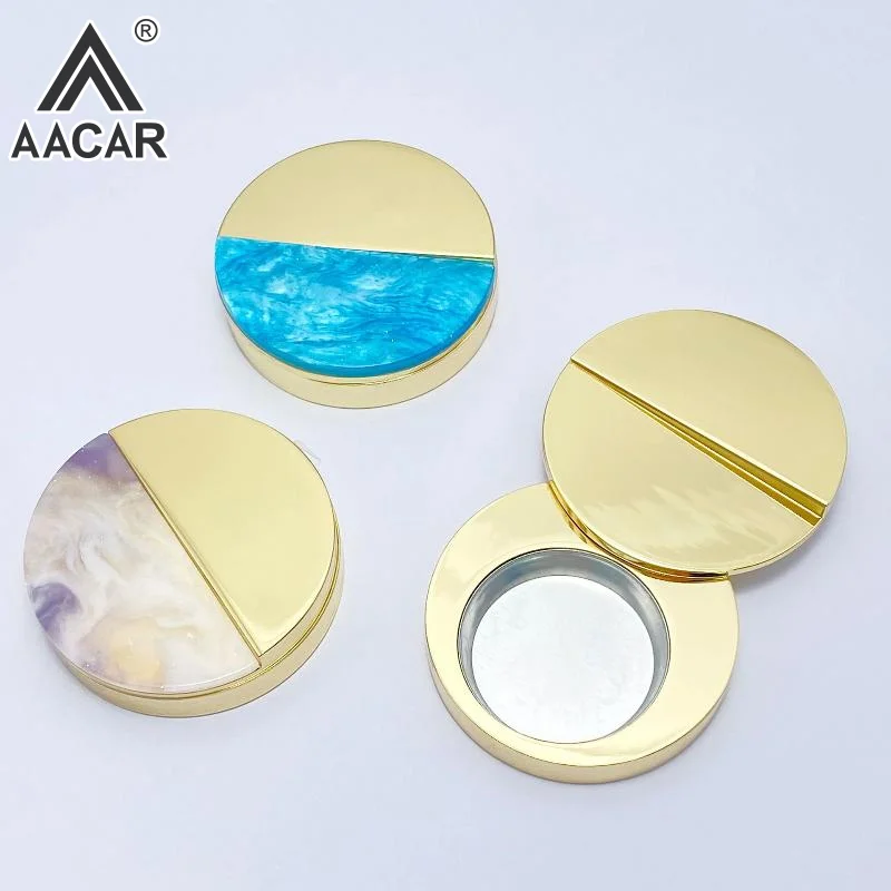 Zinc Alloy Solid Perfume Container Sliding Lid Balm Box Mini Refillable Metal Makeup Case