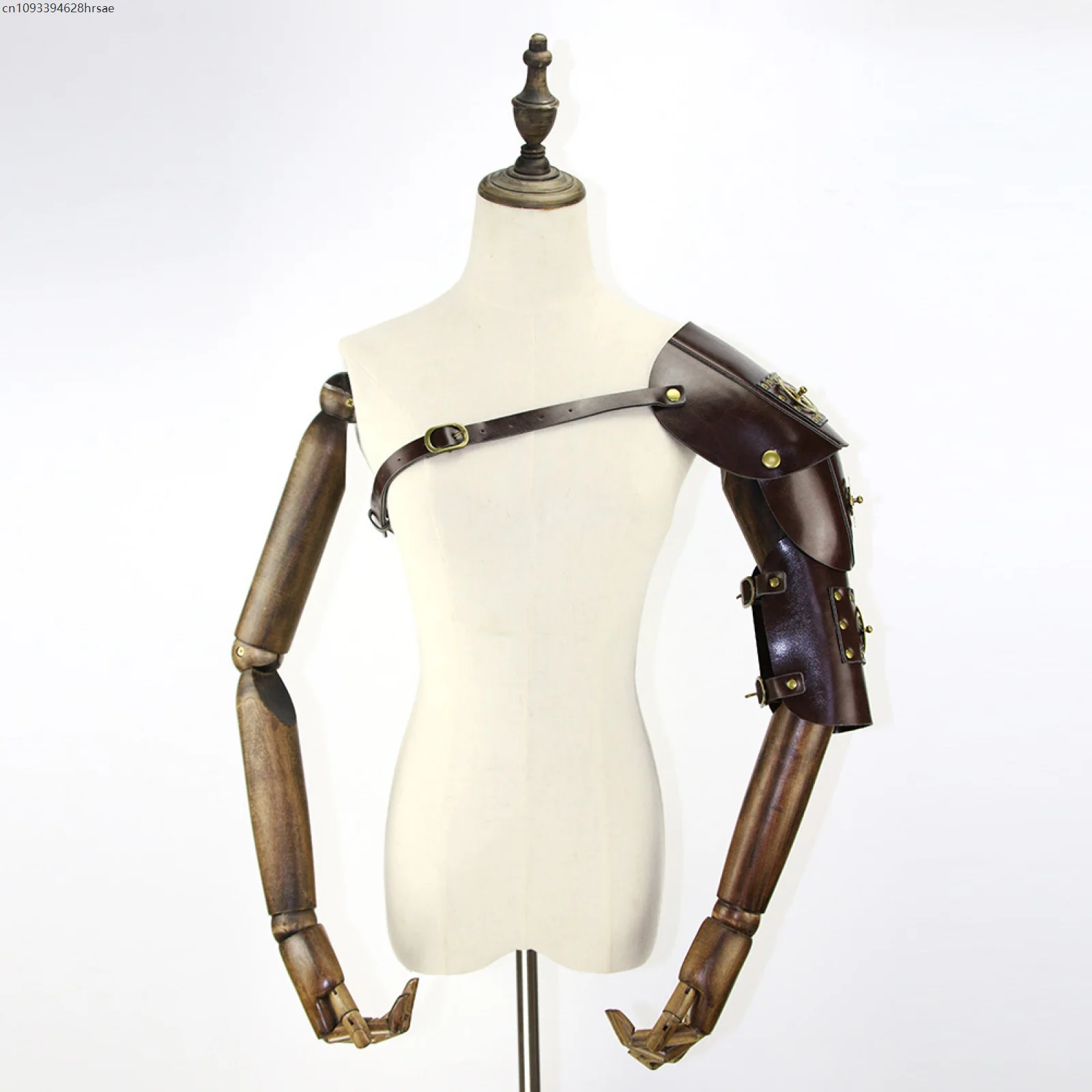 

OF1 Steampunk Arm Guard Knight Vintage Gear Mechanical Medieval PU Leather Shoulder Armor Archer Shield Prop Cosplay Accessory