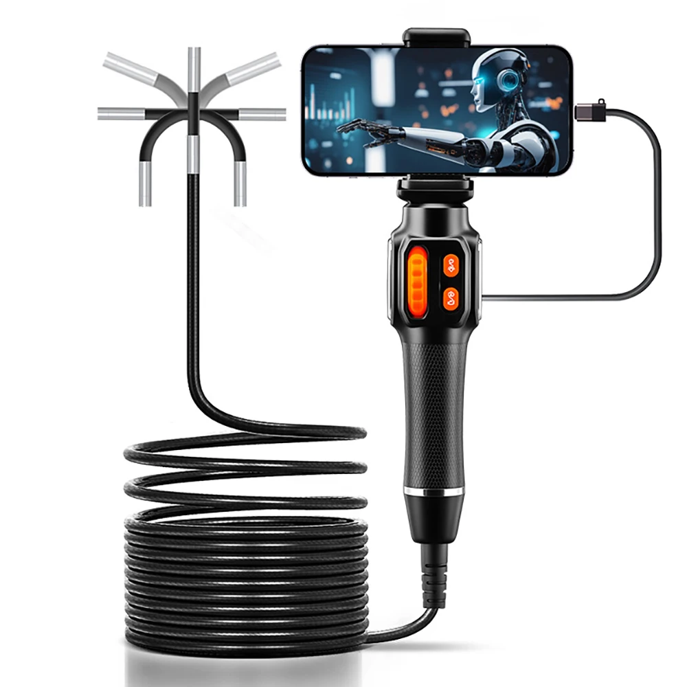 360° Articulating Borescope Camera 1m/1.5m/2m 1080P HD Articulated Inspection Borescope Camera IP67 For Android/iOS Phone image 3
