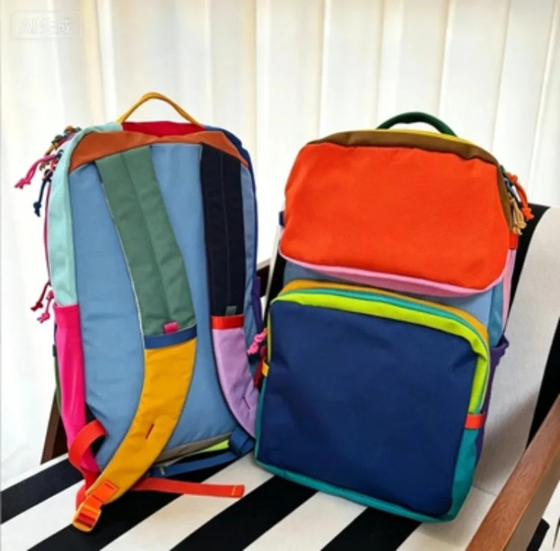 16L Color Blocked Backpack, Lightweight Unisex Laptop Rucksack, Breathable Commuter School Bag for Hiking Travel