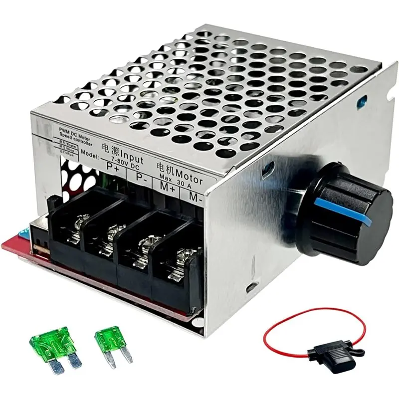 ABZW Built-In 30A Overcurrent Protection DC Motor Speed Controller, Pulse Width Regulation, Non-Voltage Regulated DC 7-70V Input